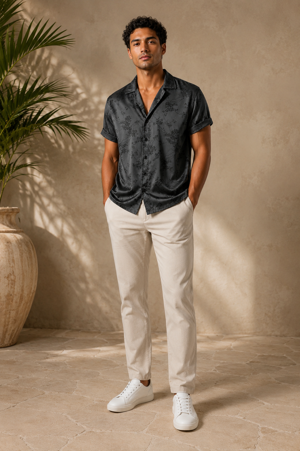Camisa floral bordada