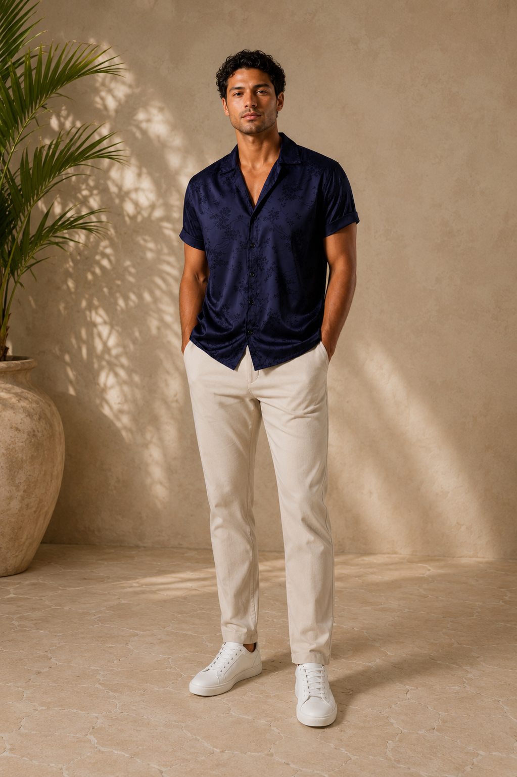 Camisa floral bordada