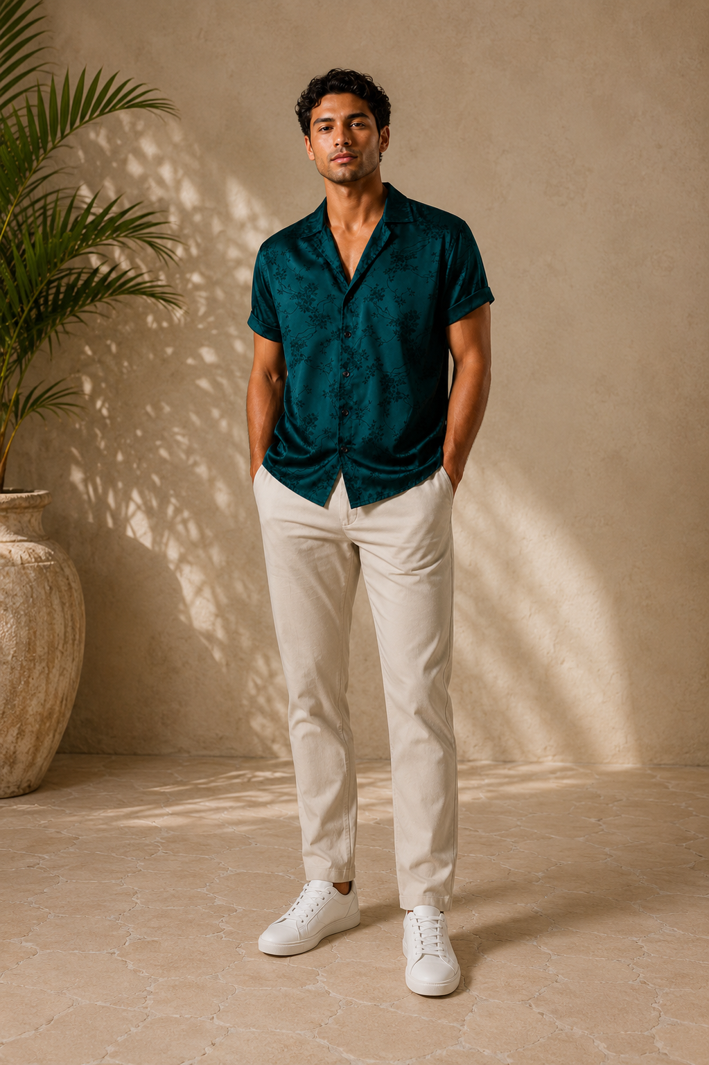 Camisa floral bordada