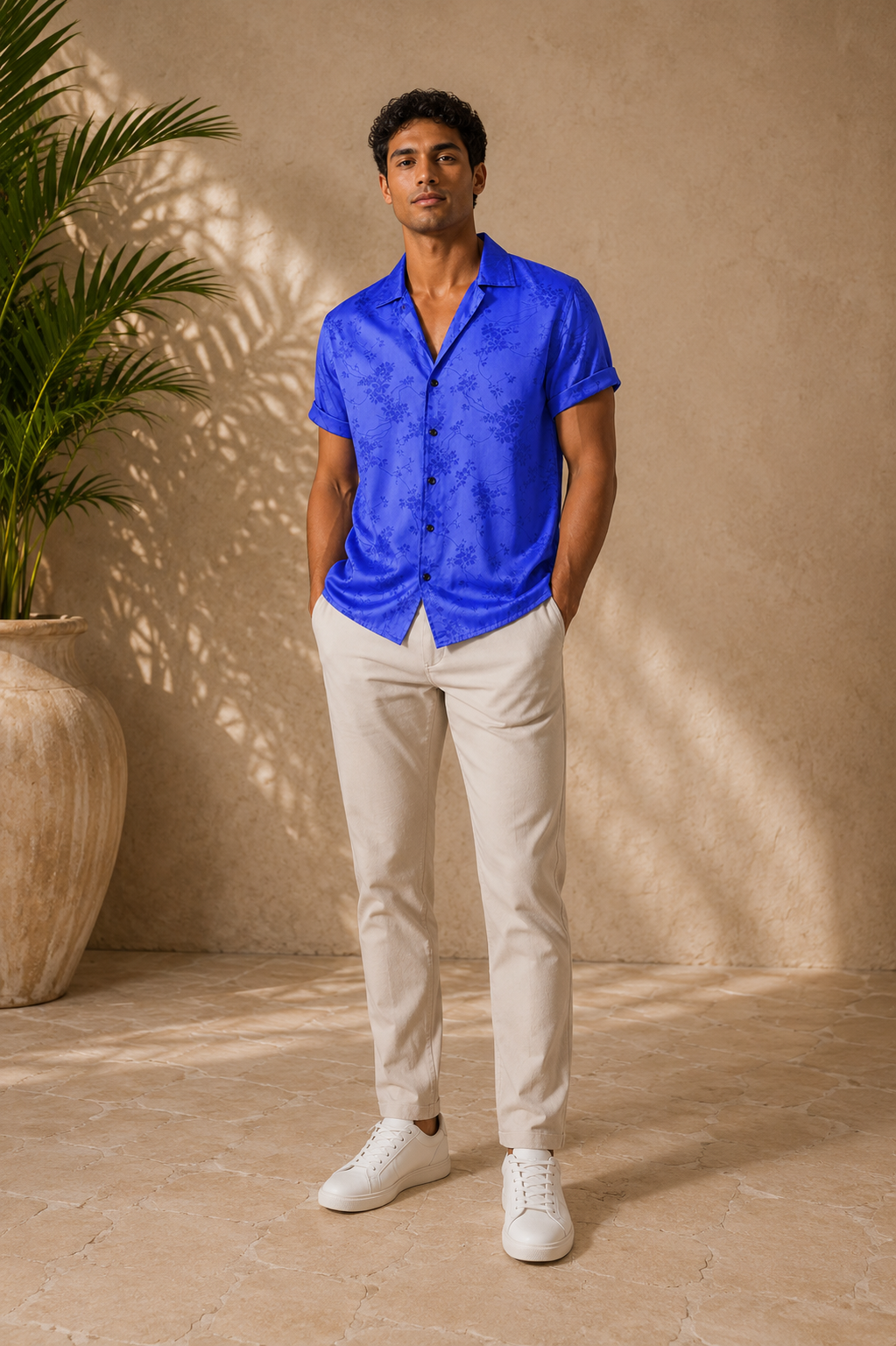 Camisa floral bordada