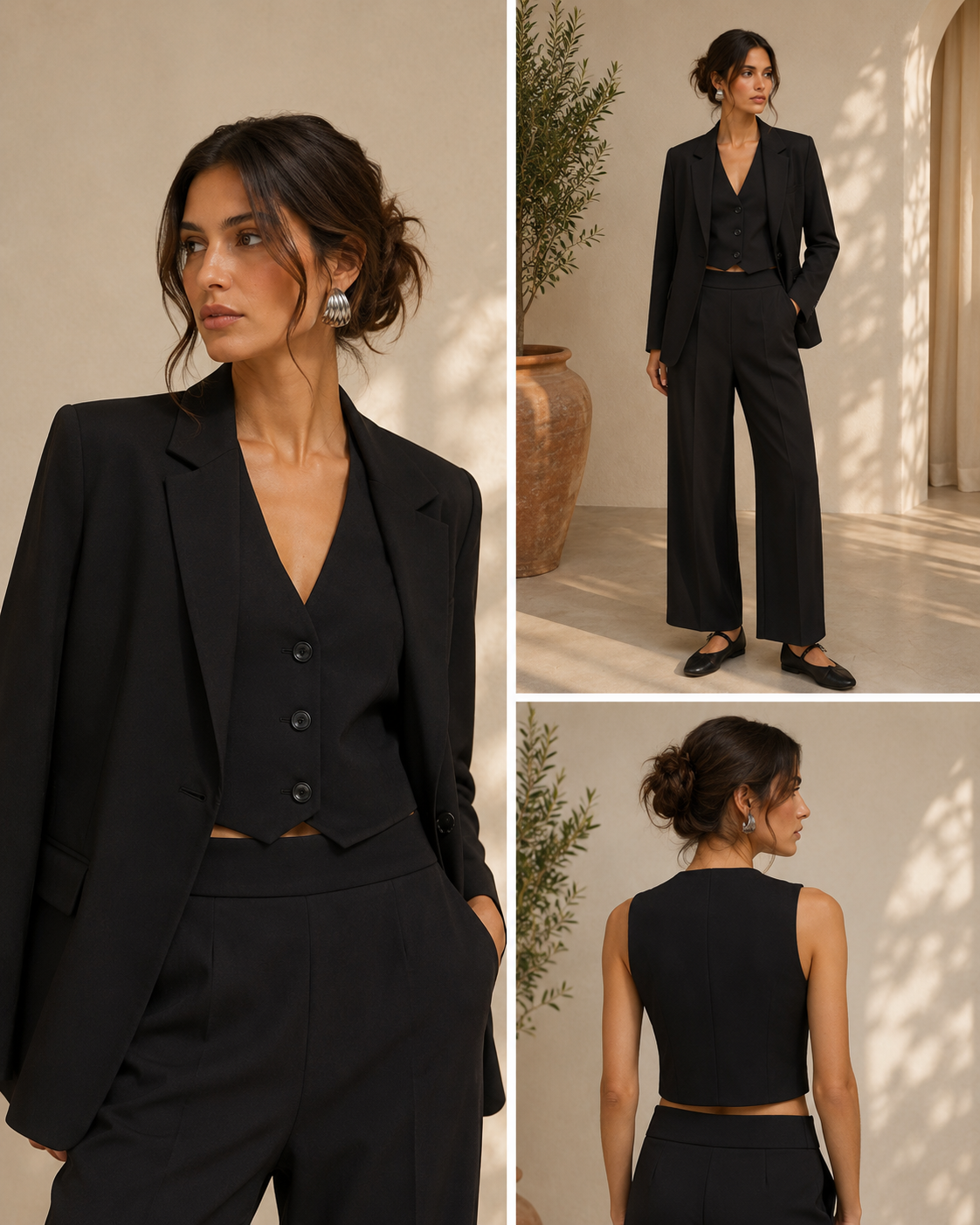 Chaleco cropped de color liso